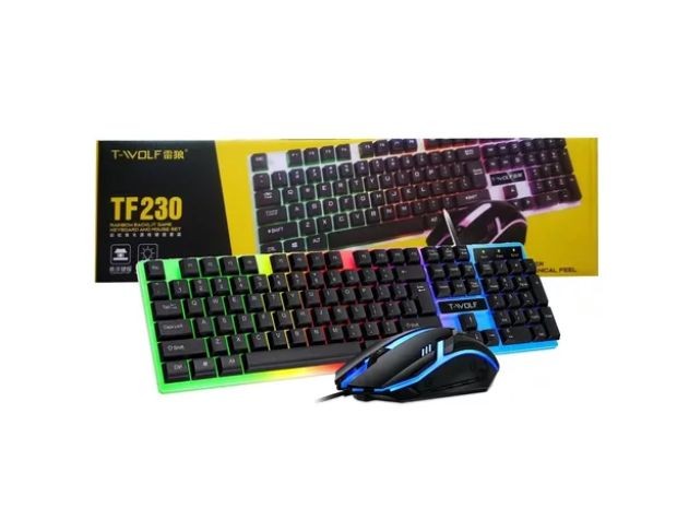 &u+ KIT TECLADO + MOUSE GAMER RGB TWOLF TF230